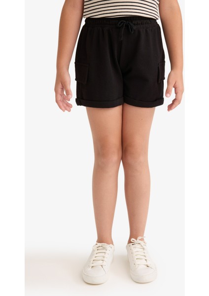 Kız Çocuk Kargo Cep Şort B0258A825HS