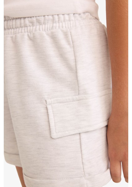 Kız Çocuk Kargo Cep Şort B0258A825HS