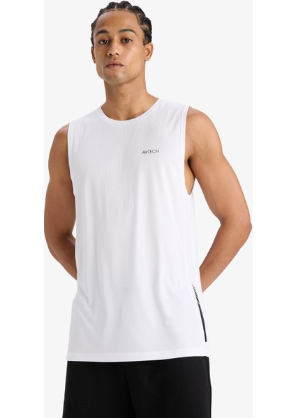 fit Hızlı Kuruyan Standart Fit Sporcu Bisiklet Yaka Baskılı ATLET A1736AX25HS fırsatları