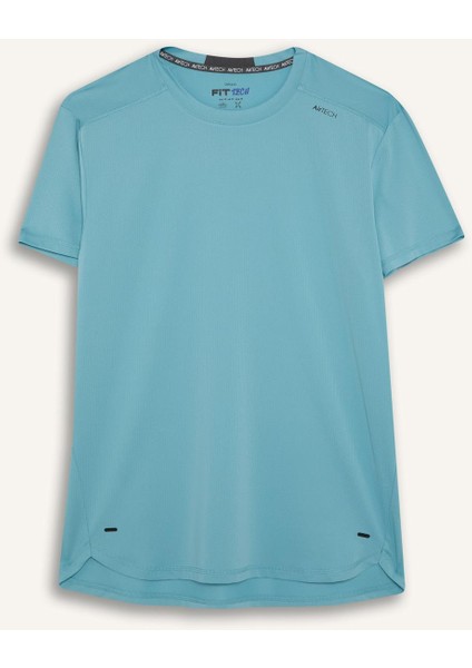 Standart Fit Bisiklet Yaka Sporcu Kısa Kollu Tişört E2435AX25SM