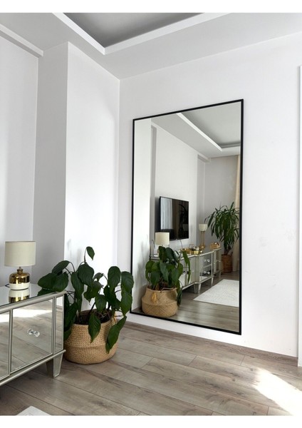 Siyah Metal Çerçeveli Duvara Monte 180X100 cm Büyük Boy Aynası modelleri