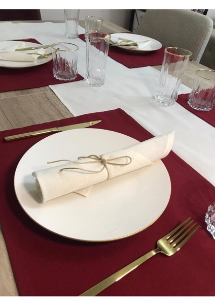 6'lı Organik Ham Keten Peçete 30X30CM, Kırık Beyaz, Şık ve Doğal Seçenek