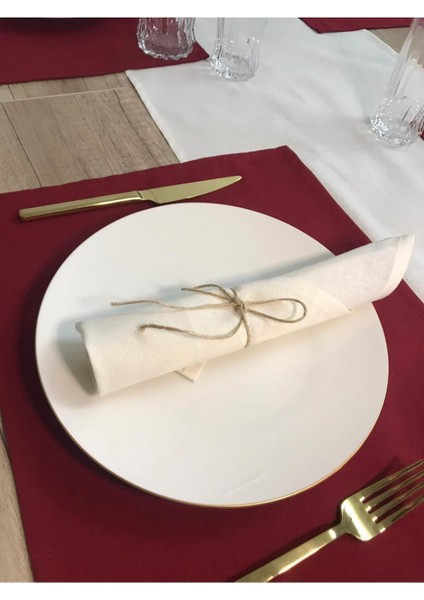 6'lı Organik Ham Keten Peçete 30X30CM, Kırık Beyaz, Şık ve Doğal Seçenek fırsatları