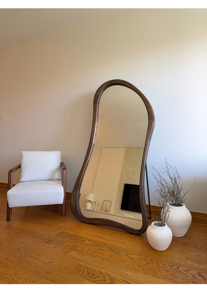 Doğal Ahşap Çerçeveli 180X100 cm Ceviz Ayaklı Büyük Boy Ayna modelleri