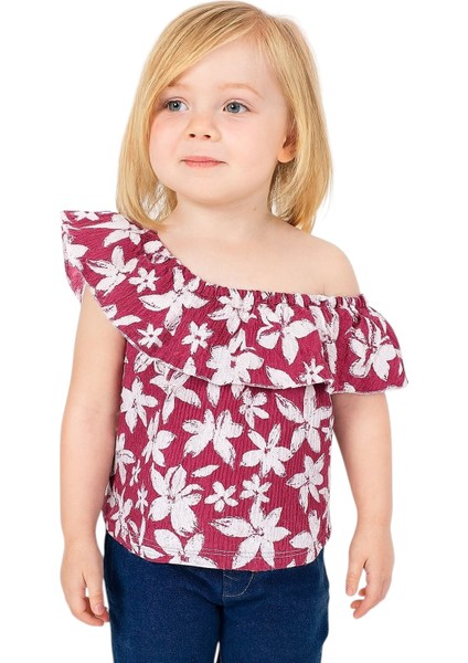 Çiçekli Kız Çocuk Bluz