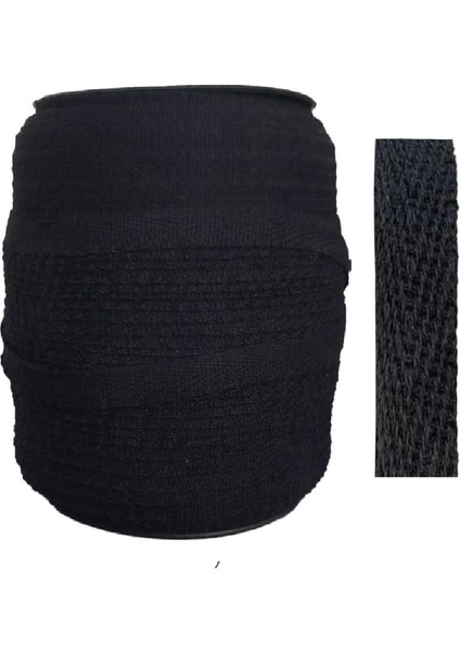 Balıksırtı Ekstrafor Dar Dokuma Şerit 1 cm x 200 M Siyah Rulo Çift Taraflı Tekstil Yardımcı Malzeme U5 Fashıon