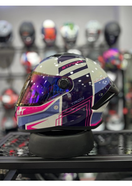 Helmets Stinger Tron Parlak Kask (Şeffaf Vizörlü) indirimleri