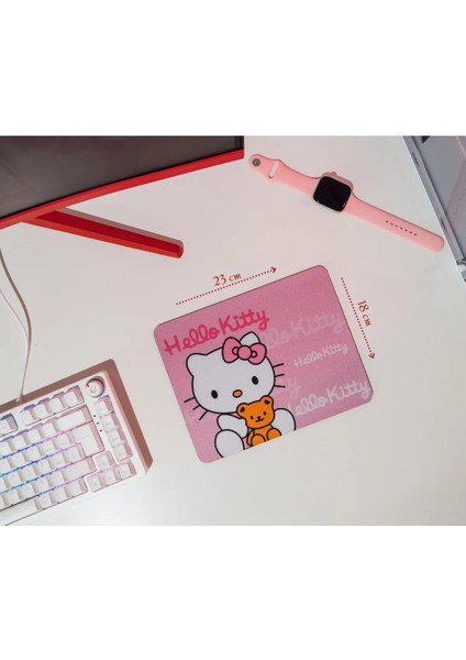 Özel Hello Kitty Tasarımlı Mouse Pad - Pembe