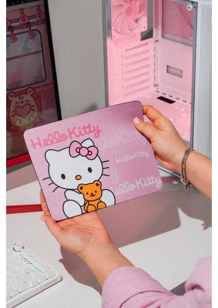 Özel Hello Kitty Tasarımlı Mouse Pad - Pembe modelleri