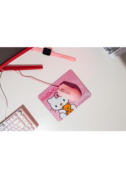 Özel Hello Kitty Tasarımlı Mouse Pad - Pembe fırsatları