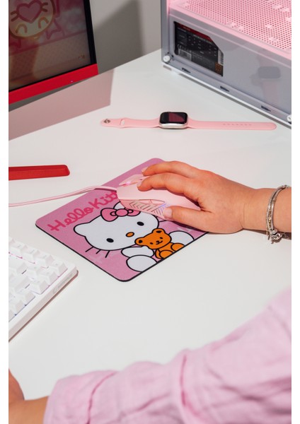 Özel Hello Kitty Tasarımlı Mouse Pad - Pembe