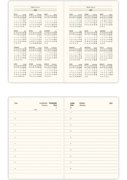 2026 Yılı Lastikli Günlük Cep Ajandası 12 Aylık Koyu Yeşil indirimleri