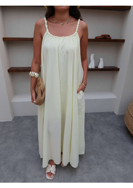 Örgü Askılı Salaş Kesim Elbise modelleri