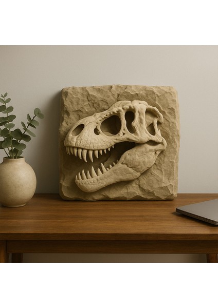 T-Rex Kafatası Fosil Dekoru