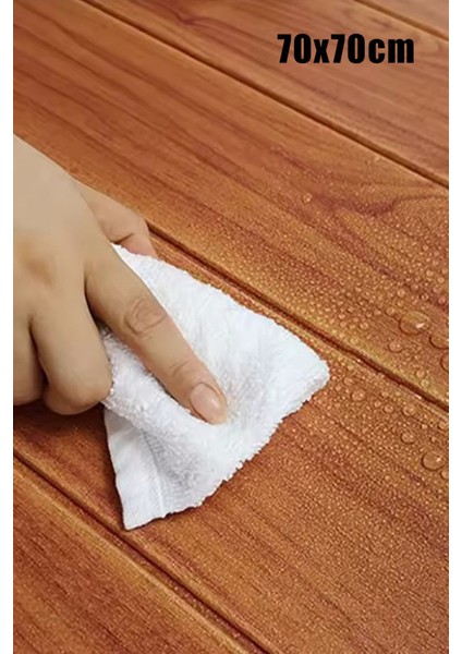 Kahverengi 70X70CM Kendinden Yapışkanlı Ahşap Lambri Duvar Paneli