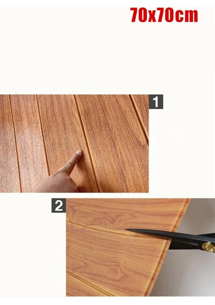 Kahverengi 70X70CM Kendinden Yapışkanlı Ahşap Lambri Duvar Paneli modelleri