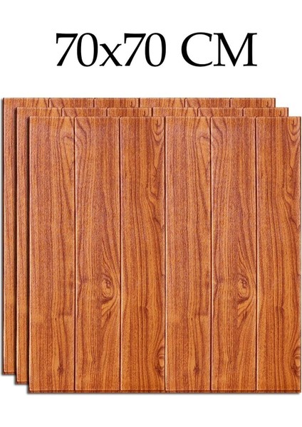 Kahverengi 70X70CM Kendinden Yapışkanlı Ahşap Lambri Duvar Paneli fırsatları