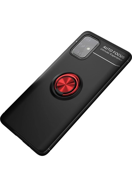 Samsung Galaxy M31S Kılıf Range Yüzüklü Silikon - Siyah-Kırmızı Arbkd