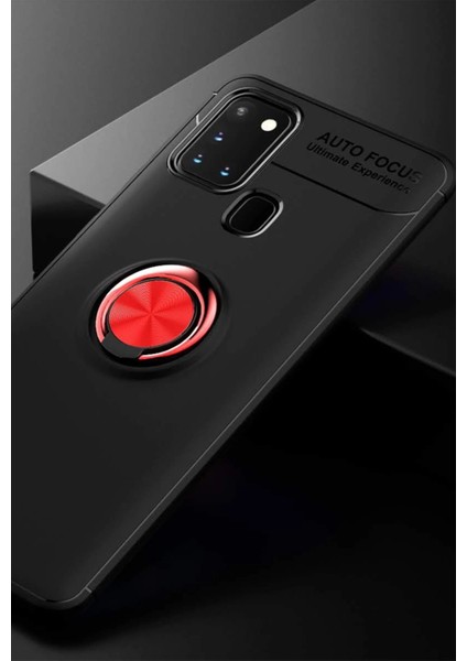 Samsung Galaxy M31 Kılıf Range Yüzüklü Silikon - Siyah-Kırmızı Arbkd fiyatları