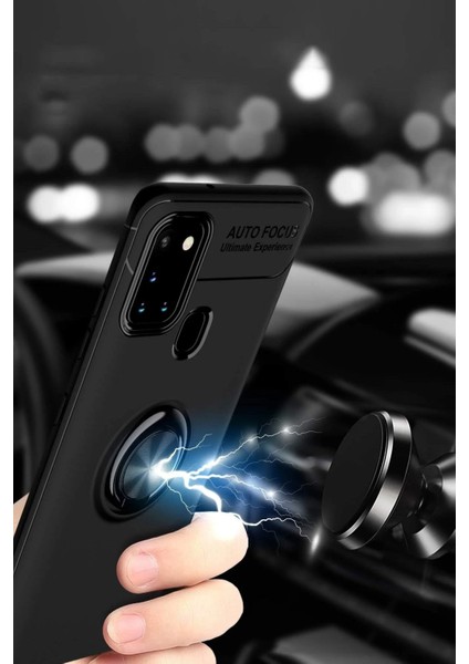 Samsung Galaxy M31 Kılıf Range Yüzüklü Silikon - Siyah-Kırmızı Arbkd indirimleri