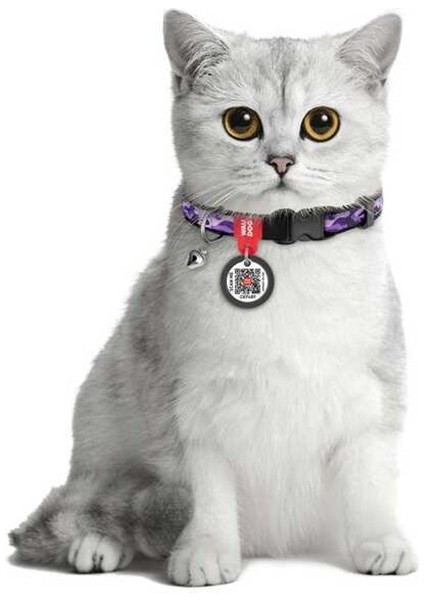 Collar Qr Pasaportlu Kedi Boyun Tasması 20-30 cm 10 mm "purple Camo" fiyatları