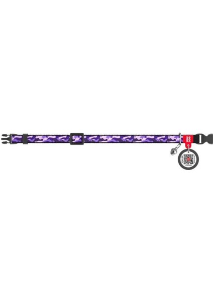 Collar Qr Pasaportlu Kedi Boyun Tasması 20-30 cm 10 mm "purple Camo" fırsatları