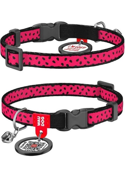 Collar QR Pasaportlu Kedi Boyun Tasması 20-30 Cm 10 MM "Watermelon"