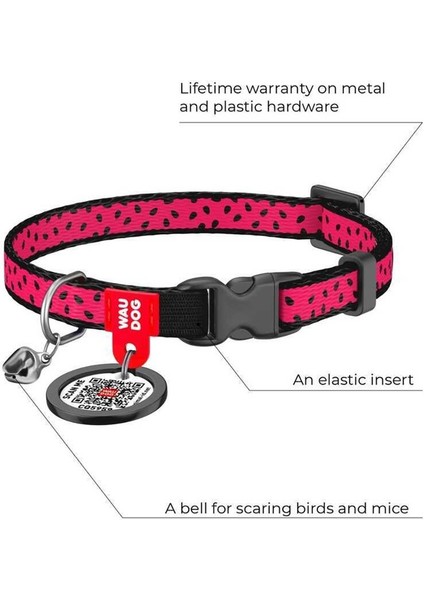 Collar QR Pasaportlu Kedi Boyun Tasması 20-30 Cm 10 MM "Watermelon" modelleri