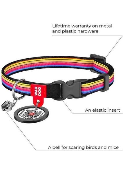 Collar Qr Pasaportlu Kedi Boyun Tasması 20-30 cm 10 mm "line" modelleri