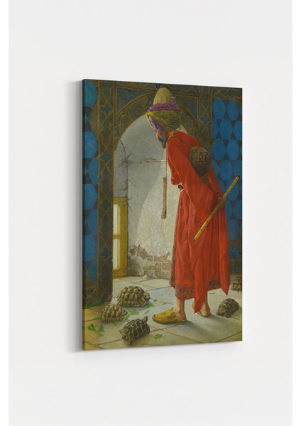 Kaplumbağa Terbiyecisi Tablosu Osman Hamdi Bey'in Eşsiz Eseri Premium %100 Pamuk Kanvas fiyatları