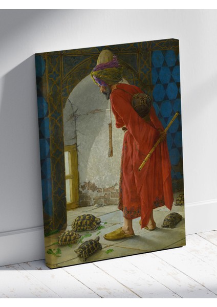 Kaplumbağa Terbiyecisi Tablosu Osman Hamdi Bey'in Eşsiz Eseri Premium %100 Pamuk Kanvas modelleri