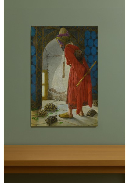 Kaplumbağa Terbiyecisi Tablosu Osman Hamdi Bey'in Eşsiz Eseri Premium %100 Pamuk Kanvas fırsatları