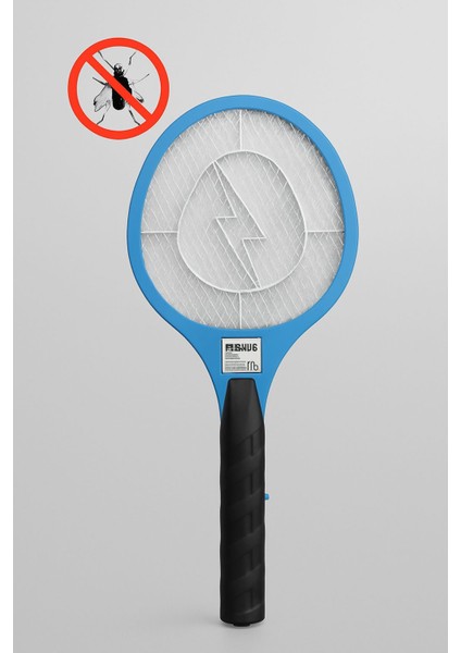 Pilli Elektrikli Sinek Öldürücü Raket – Güvenli Tel Tasarımı-Mavi Renk