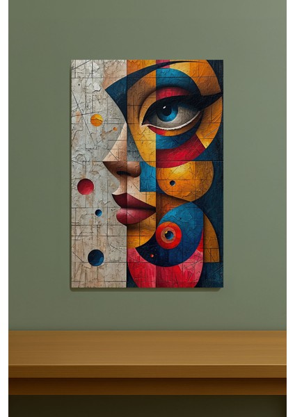 Soyut Kübik Kadın Portresi Kanvas Tablo Modern Sanat Duvar Dekoru %100 Pamuk Kanvas fırsatları