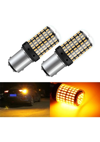 Dekoratif LED Ampul Çift Duy Turuncu 144LED 1157 BAY15D 21W / LAAM973