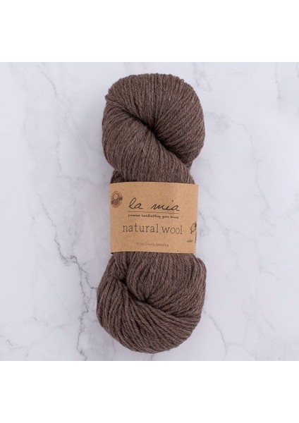 Natural Wool Koyu Kahverengi El Örgü İpi - H6 - 33603