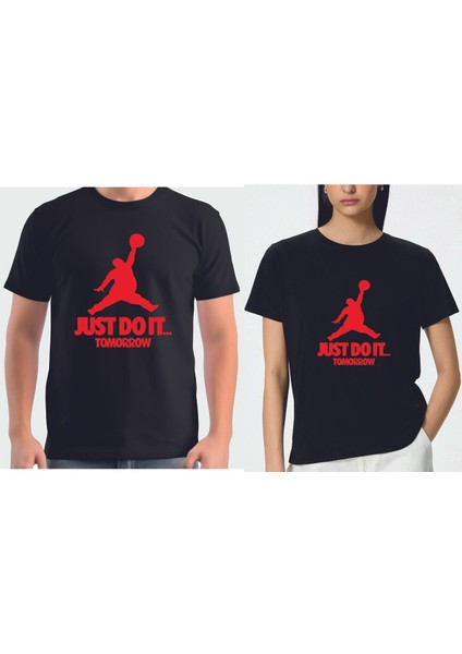 Ünisex %100 Pamuklu A+++ Kalite Süprem Penye Zıplamaya Çalışan Adam Baskılı Regular Kalıp Tshirt