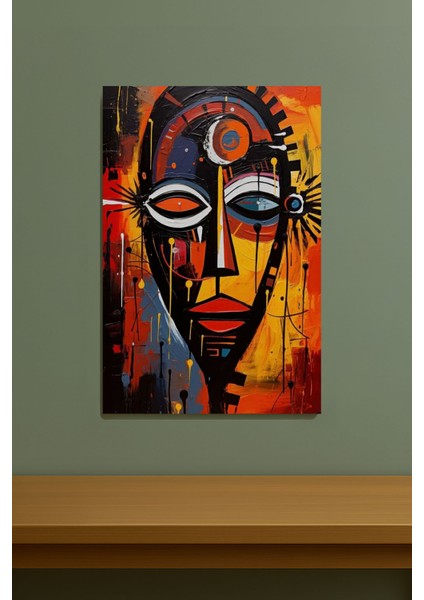 Soyut Afrika Maskesi Temalı Kanvas Tablo Modern Sanat Duvar Dekoru %100 Pamuk Kanvas fırsatları