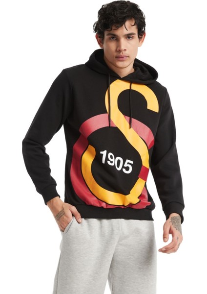 Orijinal Lisanslı Büyük Logo Kapüşonlu Siyah Erkek Sweat fırsatları