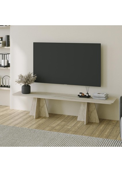 - Mushroom Tv Sehpası / Traverten Desen