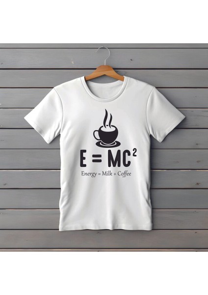 Ünisex %100 Pamuklu A+++ Kalite Süprem Penye E=mxc2 Baskılı Regular Kalıp Tshirt
