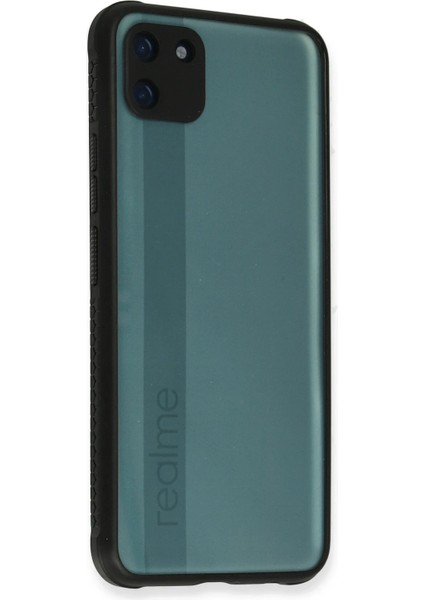 Realme C11 Kılıf Miami Şeffaf Silikon - Siyah Arbkd