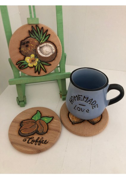 El Yakması Ahşap Bardak Altlığı modelleri