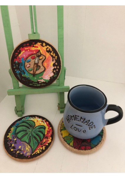 El Yakması Ahşap Bardak Altlığı modelleri