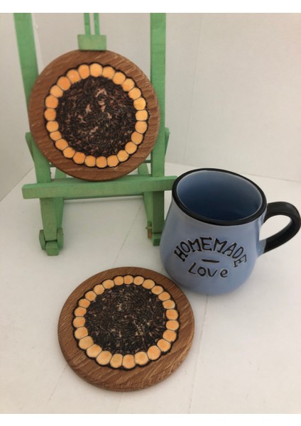 El Yakması Ahşap Bardak Altlığı