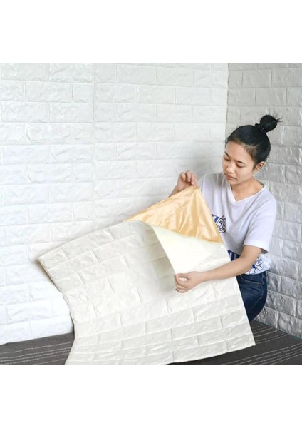 70X38CM Kalın Dolgulu Isı ve Ses Yalıtımlı Kendinden Yapışkanlı Duvar Paneli