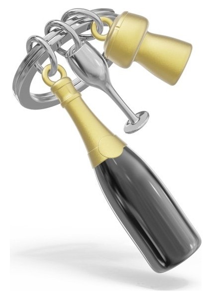 Şampanya Kadeh Anahtarlık Siyah