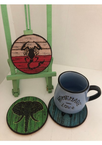 El Yakması Ahşap Bardak Altlığı modelleri