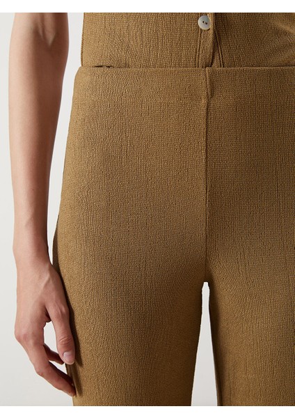 Yeni Sezon Beli Lastikli Dokulu Kadin Pantolon - S5NR09Z8 modelleri