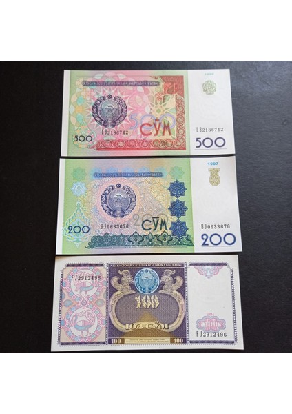 39963687868C59E669 Özbekistan 100/200/500 Som Çil Yabancı Kağıt Para fiyatları